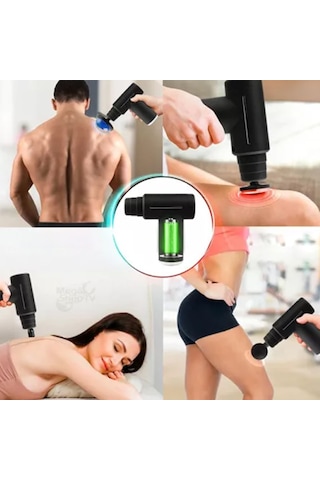 Kochler Sıcak ve Soğuk Terapili Şarjlı Masaj Tabancası Cihazı Sporcu Masaj Aleti Siyah