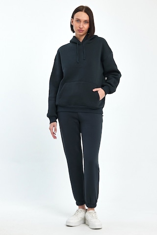 Odda Kadın Kapüşonlu Şardonlu Sweatshirt Antrasit