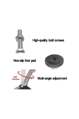 M8 X 40 Mm Dengeleme Ayakları, Mobilya Ayakları İçin M8 Dengeleme Vidaları, 400 Kg Taşıma Kapasitesi, Ayarlanabilir Ayaklar, Dengeleme Vidaları, Maksimum Eğim 15 8 Adet - M8 X 40 Mm Diğer