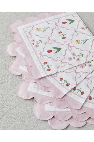 English Home Floral Whimsy Kağıt 20'li Kağıt Peçete 32x32 Cm Pembe