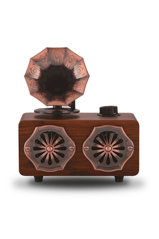 Ultratekno Ns-801bt Retro Gramofon Görünümlü Ahşap Hoparlör Bluetooth Aux Fm Radyo