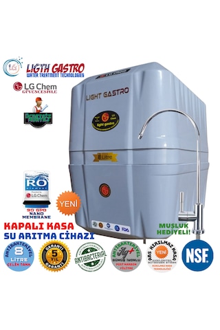 Light Gastro Gri Montaj Dahil 8 Lt 7 Fl14 Aşama Su Arıtma Cihazı