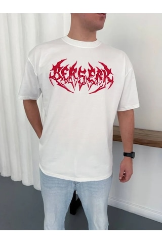 Vexor Erkek Baskılı T-shirt Yazlık Kısa Kol Bisiklet Yaka Rahat Kalıp Tişört - Beyaz