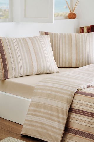Özdilek Linea Nova Tek Kişilik Nevresim Takımı Lastikli Krem