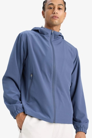 Defacto Defactofit Su İtici Regular Fit Kapüşonlu Fermuarlı İpek Kumaş Yağmurluk E9218ax25auın113 İndigo