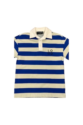 Zekids Erkek Çocuk Pamuklu Çizgili Polo Yaka Tshirt-12905-saks Saks