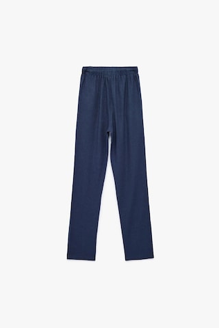 Koton Çocuk Keten Ve Viskon Karışımlı Beli Bağcıklı Basic Pantolon Lacivert