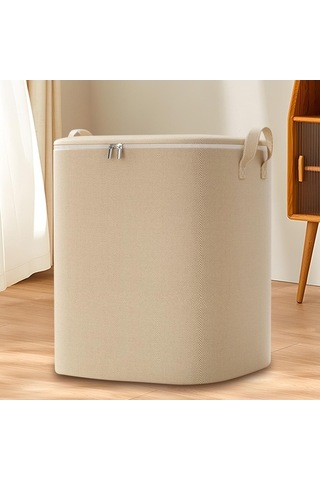 Pazly Tote Suntek Saklama Kutusu Katlanabilir Giysi Çantası Bej 180l-50x50x70cm Sl Diğer