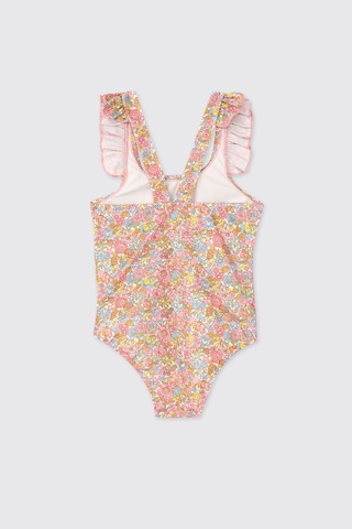 Panço Littemare Kız Bebek Upf 40+ Uv Korumalı Fırfır Detaylı Somon Mayo 2612gb42027 Pembe