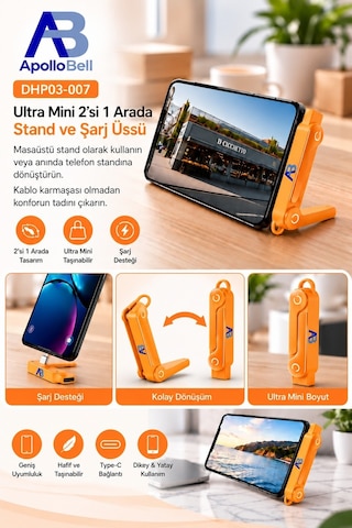 Apollobell Dhp03-007 Şarj Portlu Telefon Standı
