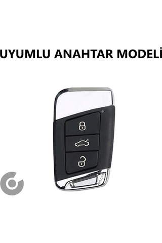 Volkswagen Passat Golf Arteon Tiguan Parlak Tpu Anahtar Kılıfı Gümüş - Sustasız