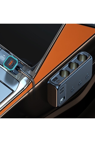 Honmex Siyah Araç Şarj Aleti 3 Sigara Çakmaklı + 6 Usb Pd30w+qc3.0 171w, Bağımsız Anahtarlar, Gerilim Göstergesi, 12-24v Evrensel