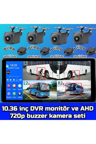 Dokunmatik Dvr Monitör Ve 4 Adet Ahd 720p Nesne Tanımalı Kamera