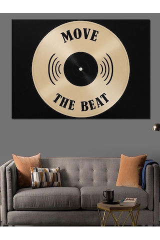 Vinil Plak "move The Beat" Dekoratif Kanvas - Mdf Ahşap Tablo