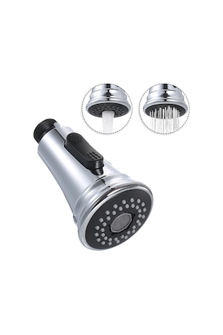 Gajeena G1/2 Bağlantı Krom Kaplama, 2 Fonksiyonlu Akış/sprey Abs Mutfak Fırçası, Geri Akış Engelleyici Valfli Değiştirme Ünitesi Gümüş