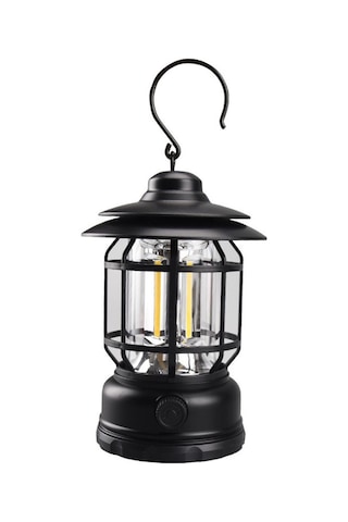 Padalink Döner Aydınlatmalı Usb Şarjlı Kamp Lambası - 1200mah Pil İle Taşınabilir Işık Siyah