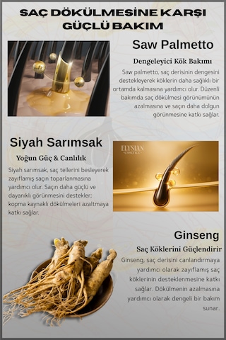 Elysian Essence Saw Palmetto & Siyah Sarımsak & Panax Ginseng Şampuanı Copper Peptidli Saç Dökülmesine Karşı Bakım 300 Ml Tüm Saç Tipleri
