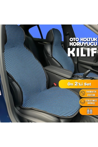 Volkswagen Passat B5 Uyumlu Koltuk Kılıfı Minder Çizgili Siyah Mavi 2+1 Ön Arka Set