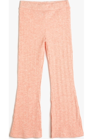 Koton İspanyol Paça Tayt Pantolon Yırtmaç Detaylı Beli Lastikli Fitilli Pembe 3skg40046ak 3SKG40046AK274 Gül