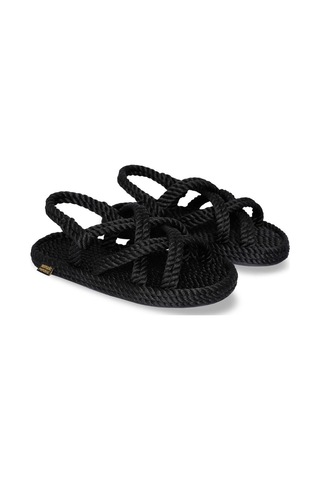 Nomadic Republic Bodrum Kauçuk Tabanlı Çocuk Halat Sandalet Siyah