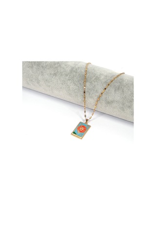 Çelik Kolye Aslan Burcu Kolyesi - K-136 Altın