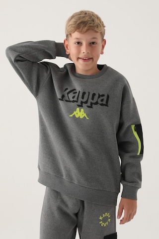 Kappa Antrasit Melanj Ribana Yaka Kol Fermuar Detay Erkek Çocuk Sweatshirt