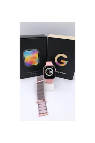 G68l Smart Watch 6s Akıllı Saat Yan Tuşlar Aktif Uygulama Çift Kordon Pembe