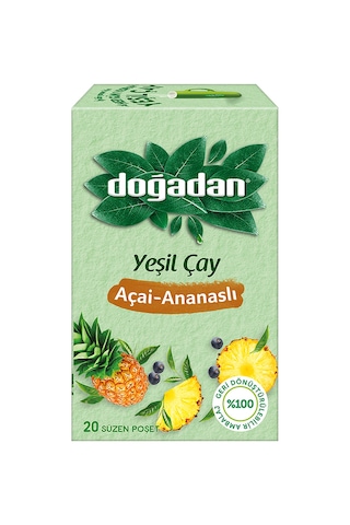 Doğadan Ananas Açaili Yeşil Süzen Poşet Çay 20'li