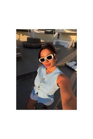Gigi Wardrobe Blue Sky Yelek Mavi Mavi