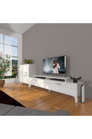 Decoraktiv Ekoflex On Slm Silver Tv Ünitesi Tv Sehpası Beyaz