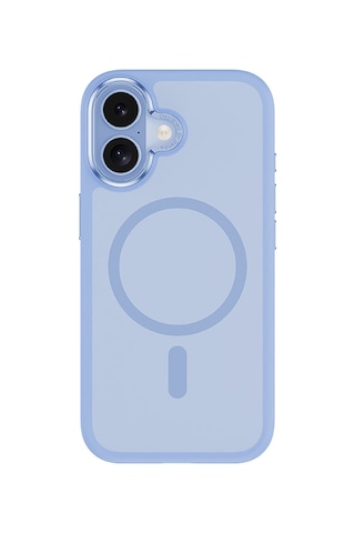 Apple Uyumlu iPhone 17  Kılıf M-safe Şarj Özellikli Benks Mist Magnetik Kapak Açık Mavi Açik Mavi