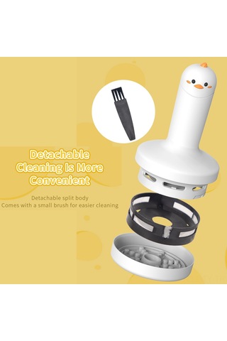 Teltree M21 Mini Tavşan Desenli Masaüstü Süpürge, Şarjlı, 2 Seviye Emme, Yıkanabilir, Portatif, Lastik Kırıntıları Temizleyici, Sarı