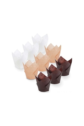 Fastbuy 200 Adet Doğal Kağıt Tulip Fıstık Kasesi - Isı Dayanıklı Tek Kullanım Pastane Ocak Ev Fırını İçin Diğer