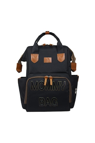 Stylo Doce Mommy Bag Anne Bebek Bakım ve Sırt Çantası Siyah Baskılı Siyah