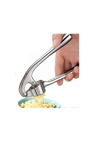 Kolay Pres Saplı Sarımsak Presi Mutfak Aleti - Daha Fazla Sarımsak Ezmesi Çıkarmak İçin Sarımsak Doğrayıcı Alet - Kolay Temizlenen Sarımsak Presi - Gümüş Siyah