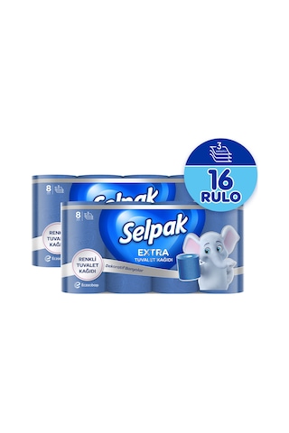 Selpak® Extra Renkli Tuvalet Kağıdı 2 x 8'li