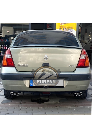 Renault Clio 2 Symbol 1998-2008 Sedan Uyumlu Bagaj Üstü Yarasa Spoiler Çıtası Piano Black Parlak Siyah
