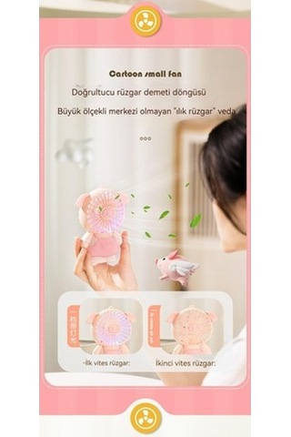 Usb Mini El Fanı - Pembe 4239 Pembe Yok Usb Buharsız 7 Kollu 1.000 Adetten Az