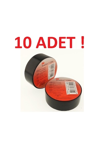 3M Temflex Elektrik Bandı İzole Bant 10 Adet Elektrikçi Bandı