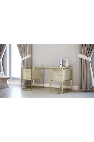 Trinity Metal & Ahşap & Cam Çalışma Masası