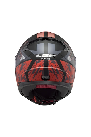 LS2 Rapıd Xtreet Mat Siyah-Kırmızı Fullface Motosiklet Kaskı