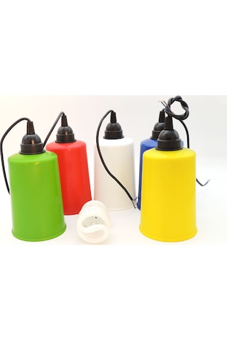 Eko 5 Renk Bahçe Feneri Dış Mekan Aydınlatma + 5 Kırmızı Ampul