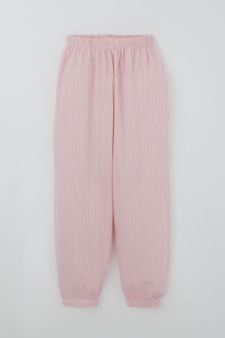 Breeze Kız Çocuk Pijama Takımı Rüya Çizgili 4-8 Yaş, Pembe