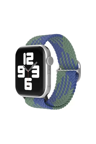 Newface Apple Watch Uyumlu 38mm Star Kordon - Yeşil-lacivert