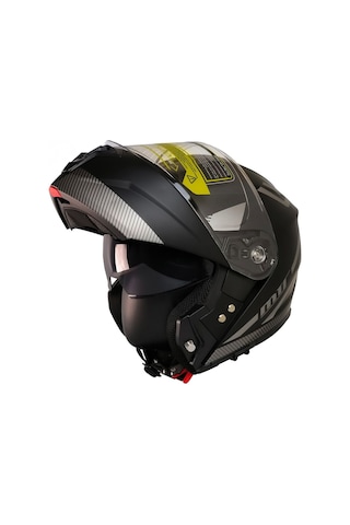 Motosiklet Çene Açılır Kask Güneş Vizörlü Ece 22.06 Sertifikalı New Motor Kaskı V2 Wx20 Grey Çok Renkli