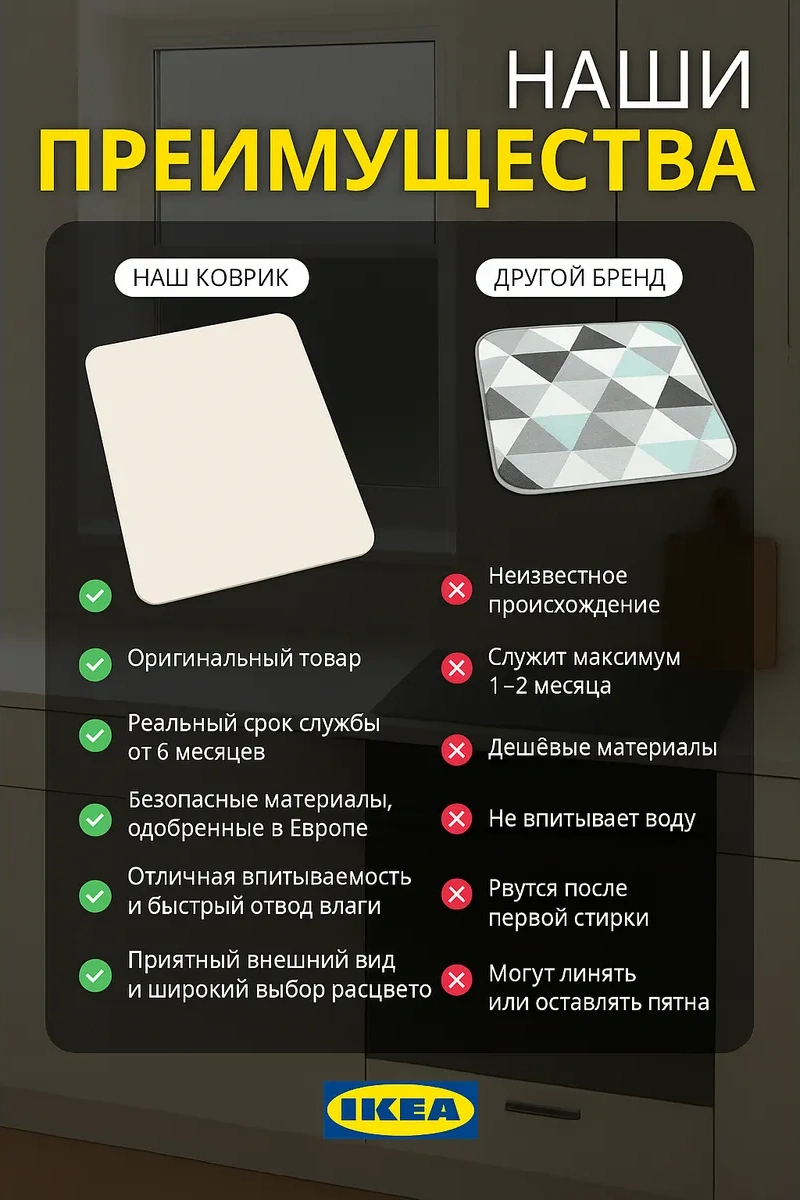 Ikea Emici Bulaşık Kurutma Paspası 30x40 281428334 Bej