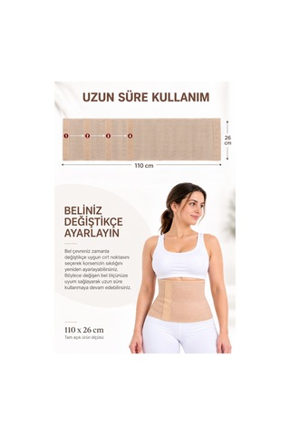 Modalarge Doğum Sonrası Toparlayıcı Korse Lohusa Korsesi Abdominal Sezeryan Ameliyat Sonrası Ayarlanabilir Esnek Fıtık Misinalı Bel Korsesi Bej
