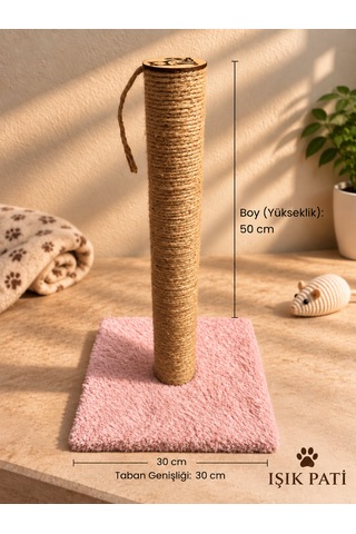 Işık Pati Kedi Tırmalama Tahtası 50 Cm Kare, Yerli Ip