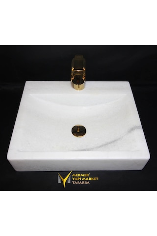 Muğla Beyaz Batarya Çıkışlı Kare Lavabo