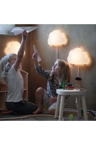 Ikea Upplyst Çocuk Duvar Lambası, Beyaz, Led'li